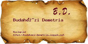 Budaházi Demetria névjegykártya